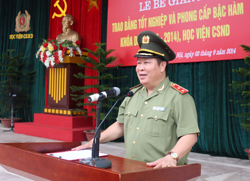 Trung tướng Bùi Văn Thành, Thứ trưởng Bộ Công an phát biểu tại buổi lễ